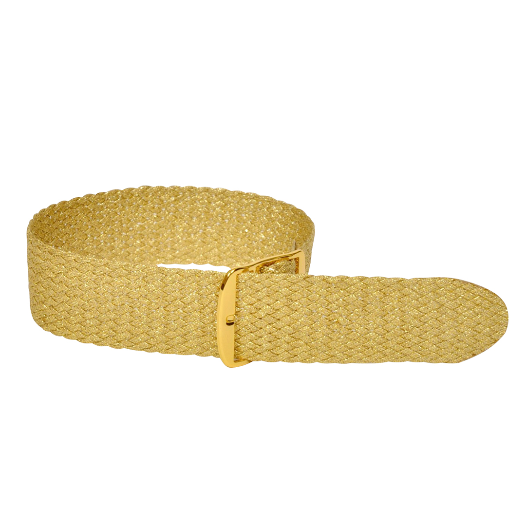 Perlon strap gold, 18mm