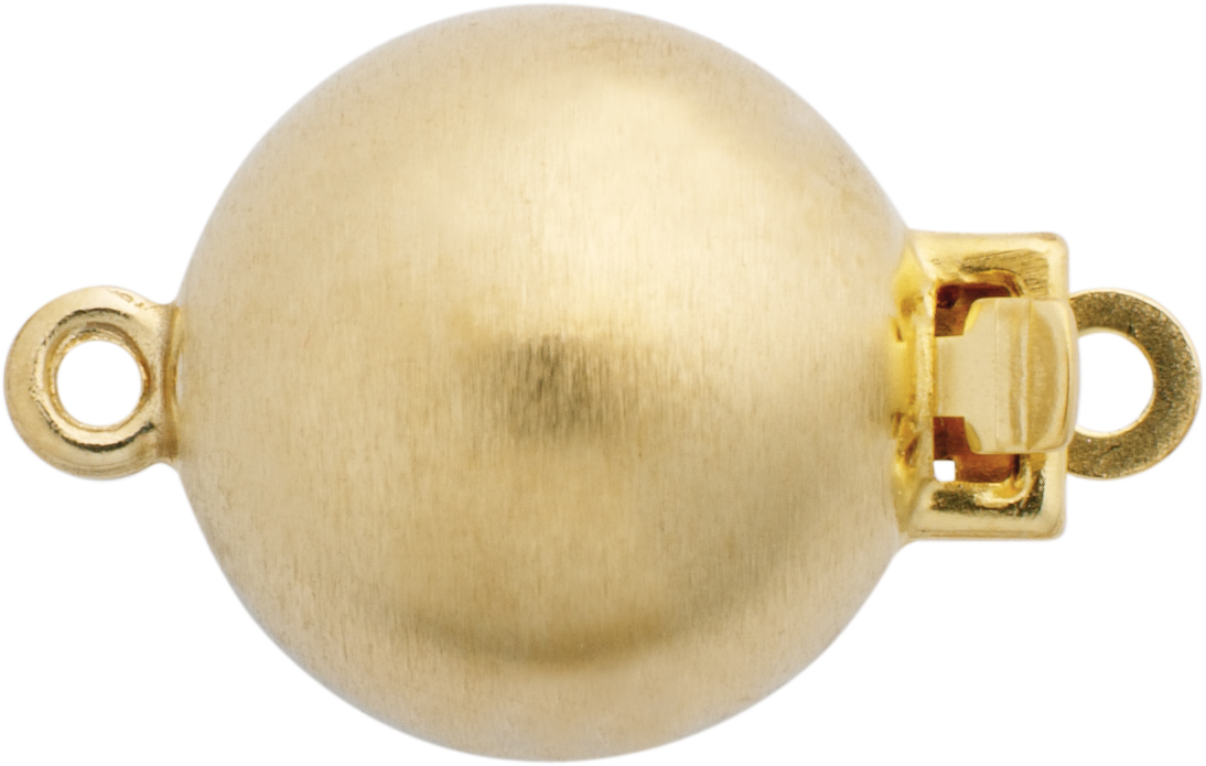 Ball clasp single-row gold 375/-Gg matte, ball Ø 10.00mm