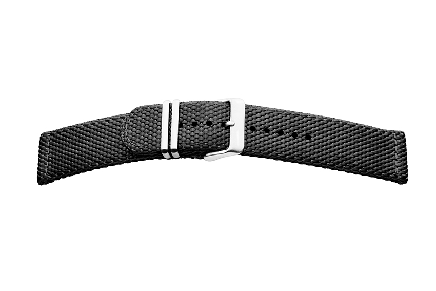 Nylon watch strap double-laid 24mm black