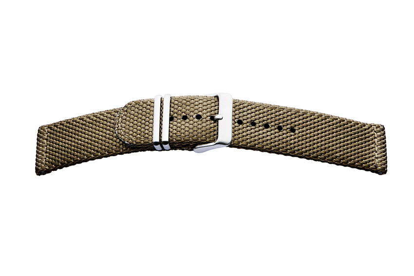 Nylon watch strap double-laid 24mm olive