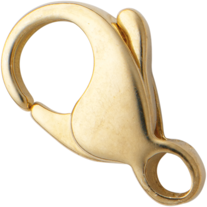 Carabiner flat gold 333/-Gg 12,00mm cast