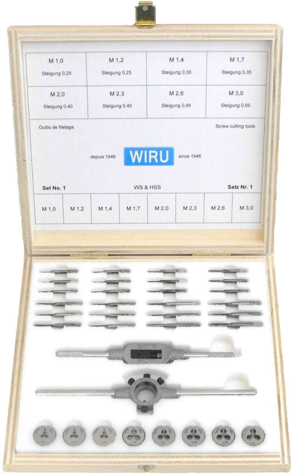 Gewindeschneider und -Bohrer-Sortiment 1,0 - 3,0 mm