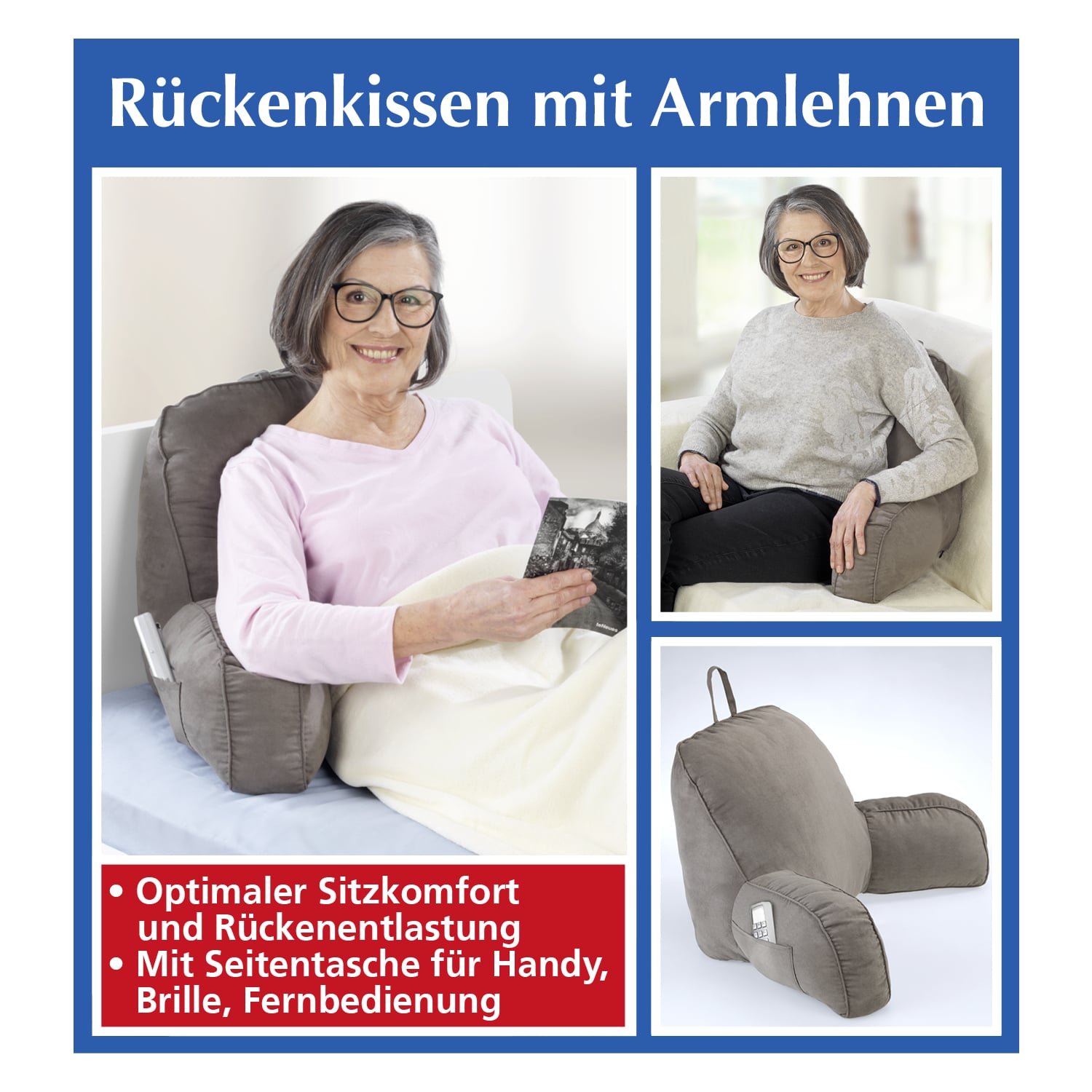 Back cushions with armrests - with a high backrest for optimum support