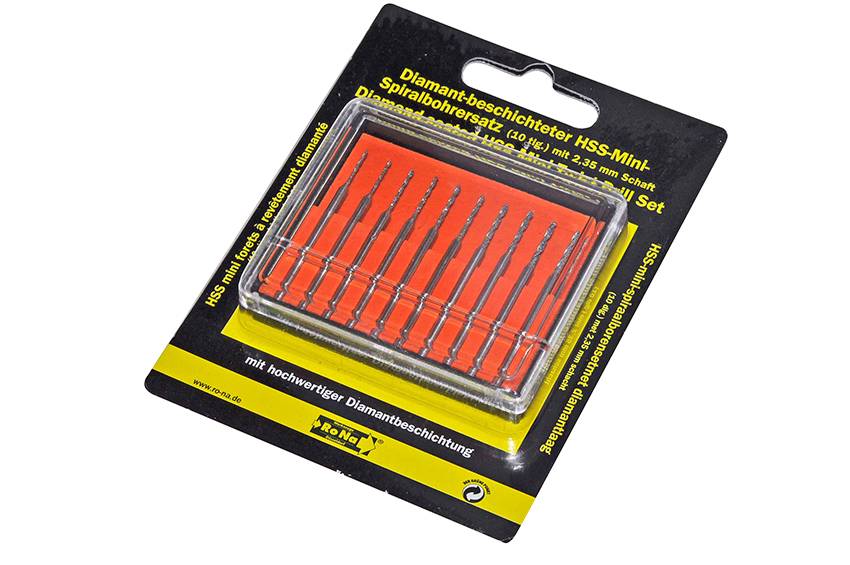 10-piece mini drill set, diamond coating