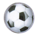 First ear stud System 75 white, novelty design stud, football, Studex