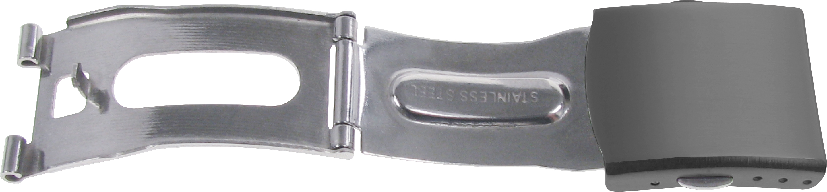 Folding clasp titanium, 14mm, watch end 7mm, brushed, with 2 pushers