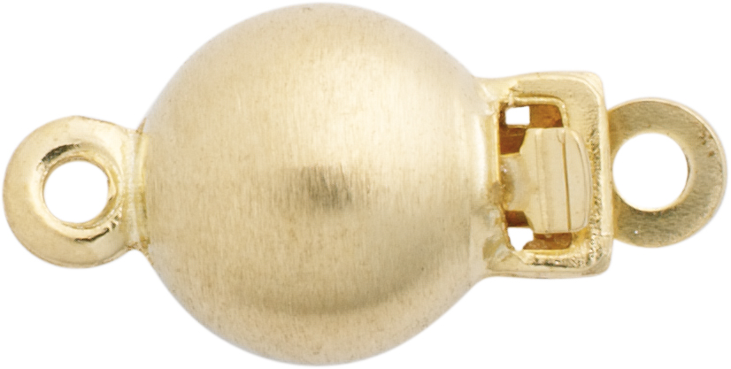 Ball clasp single-row gold 585/-Gg matte, ball Ø 6.00mm