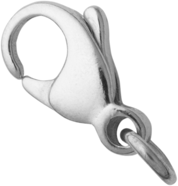 Karabiner gewölbt Silber 925/- 9,00mm gegossen mit Bindering Ø 3,00mm