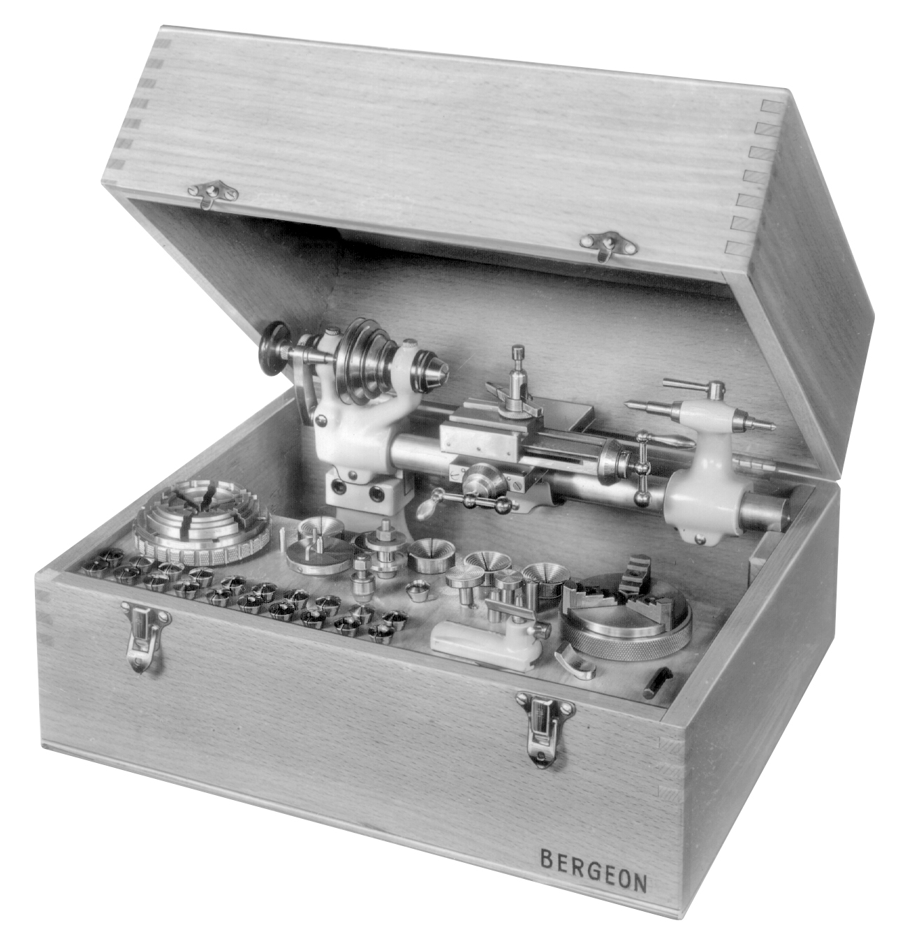 Lathe Standard Bergeon 1766-A. With small accessories assortment.