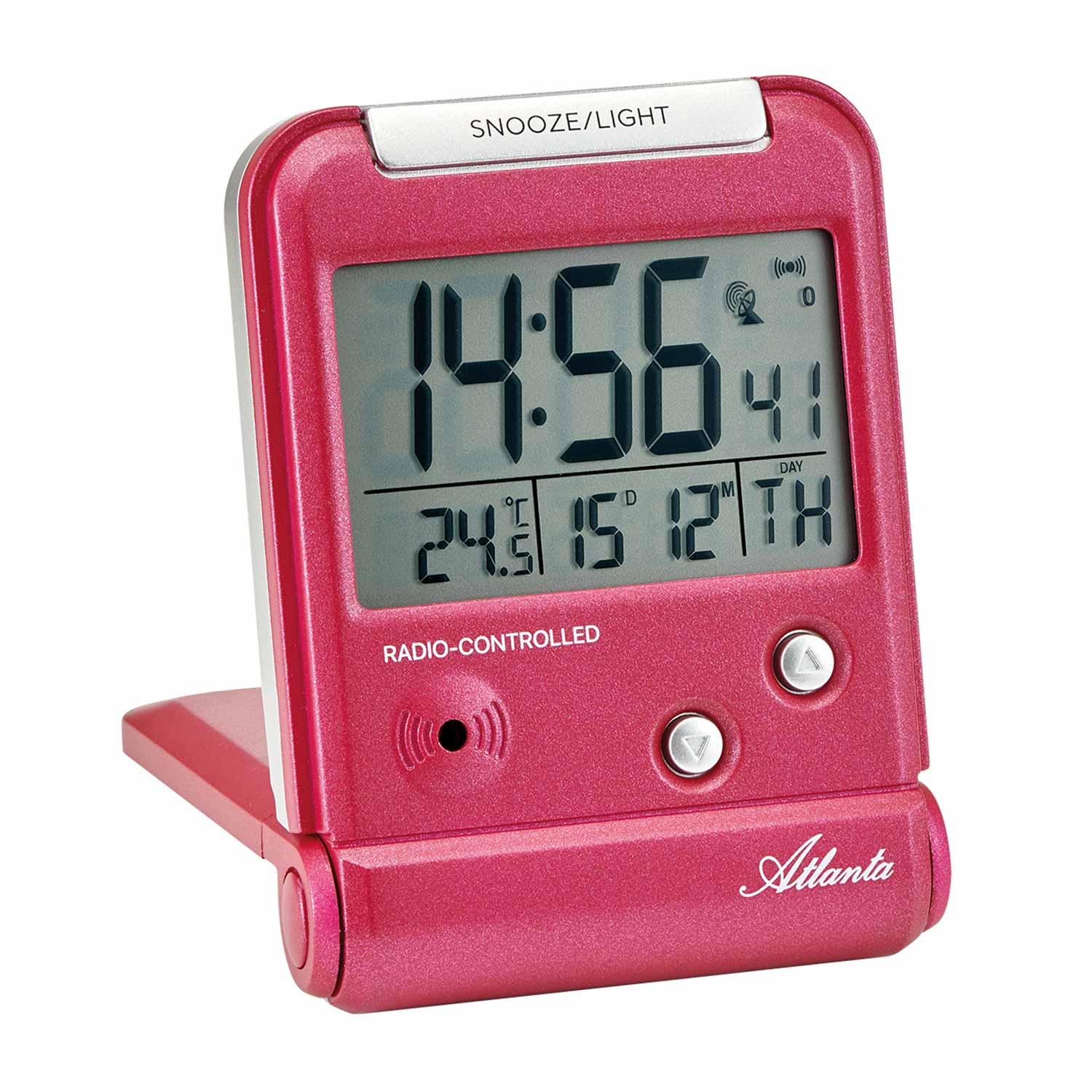 Atlanta 1806/1 radio controlled alarm clock red