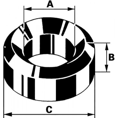 Bergeon press-fit bearings Brass B01, bore Ø 0.40 outside Ø 2.00 height 1.50 mm, capacity 10.00 Unit