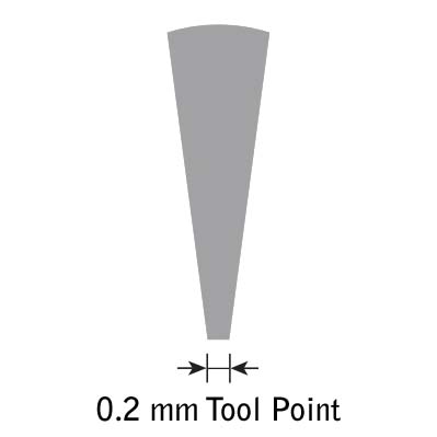 Glensteel flat edge graver, conical No. 2 - 0.2 mm