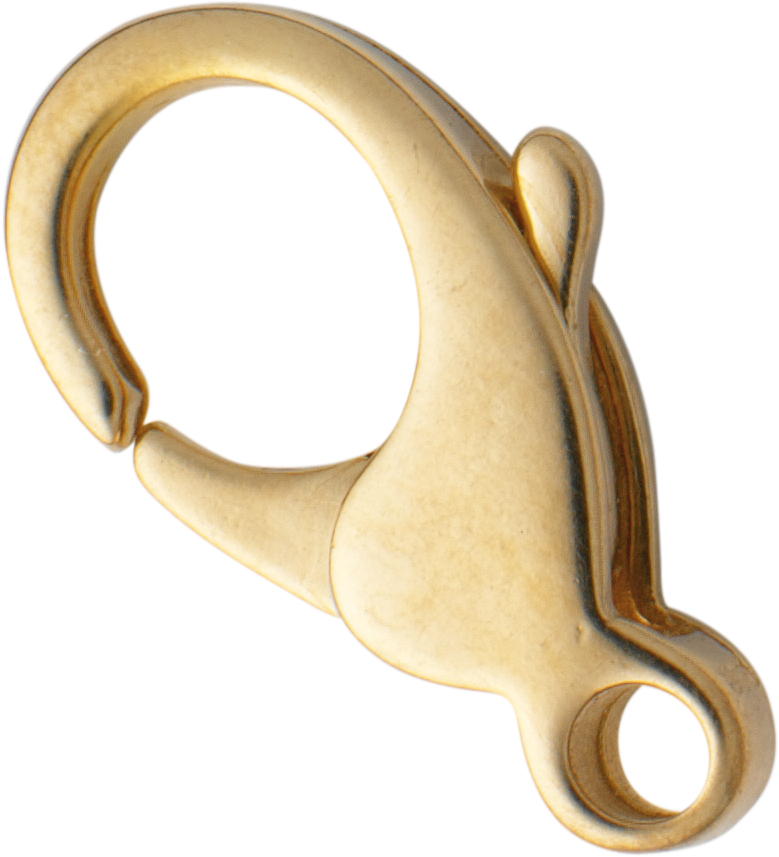 Carabiner flat gold 333/-Gg 15,00mm cast