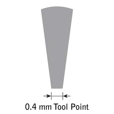 Glensteel flat edge graver, conical No. 4 - 0.4 mm