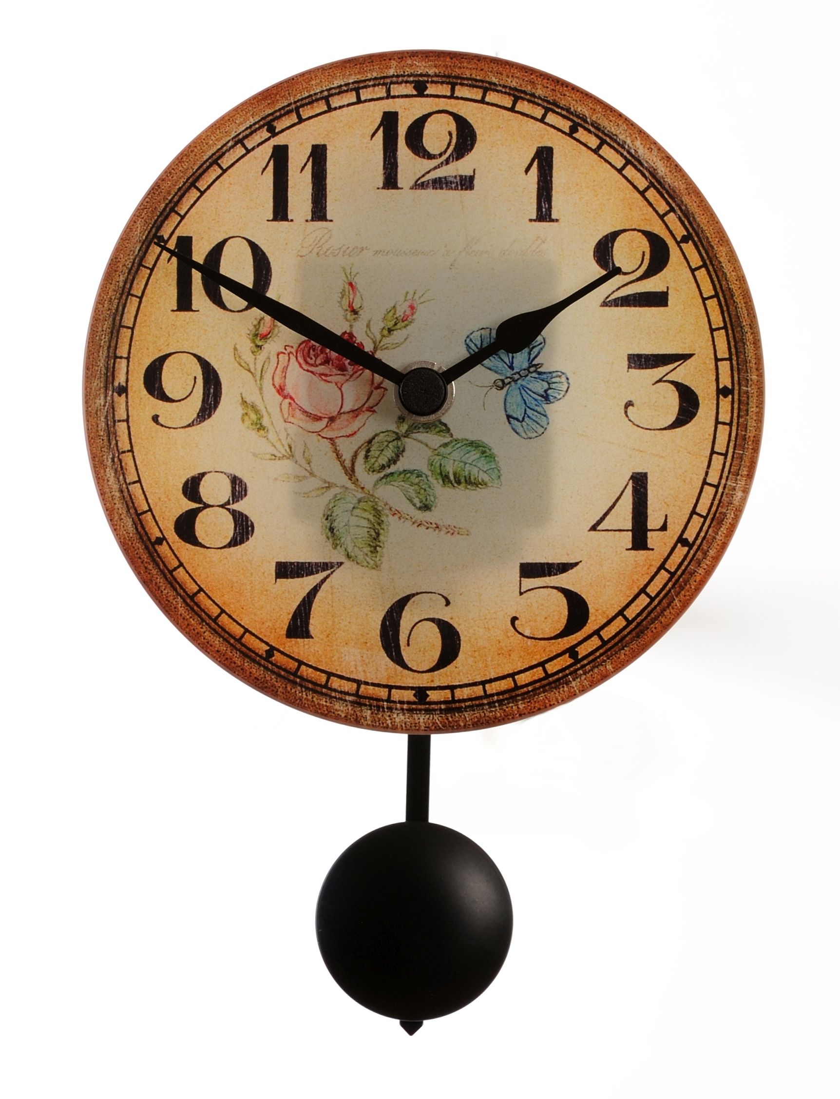 SELVA radio-controlled pendulum wall clock Glas Mering