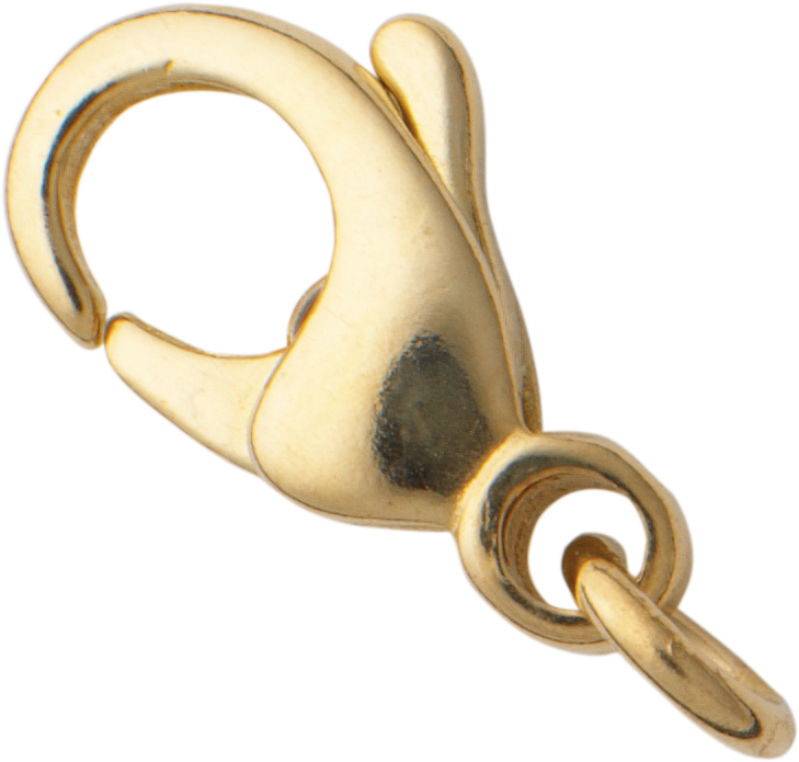 Carabiner curved gold 333/-Gg 11.00mm cast with jump ring Ø 3.50mm