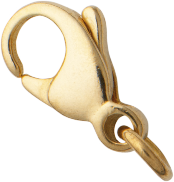 Carabiner curved gold 333/-Gg 9.00mm cast with jump ring Ø 3.00mm