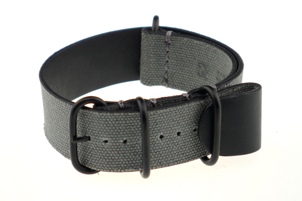 Eyelet watch strap Kansas 18mm gray