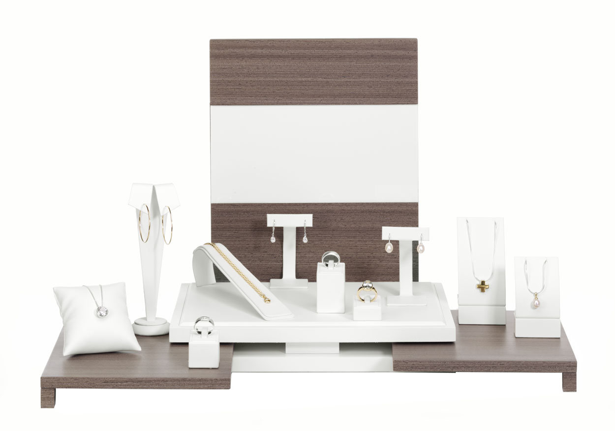 Display set Pure grey/white 4 pieces