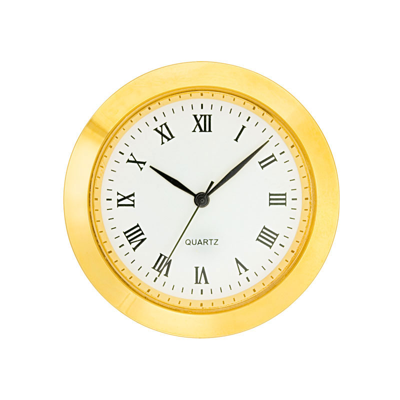 Mini Insert Movements MM Drum Ø 40.5mm, bezel Ø 45mm yellow, dial white-antique, Roman numerals