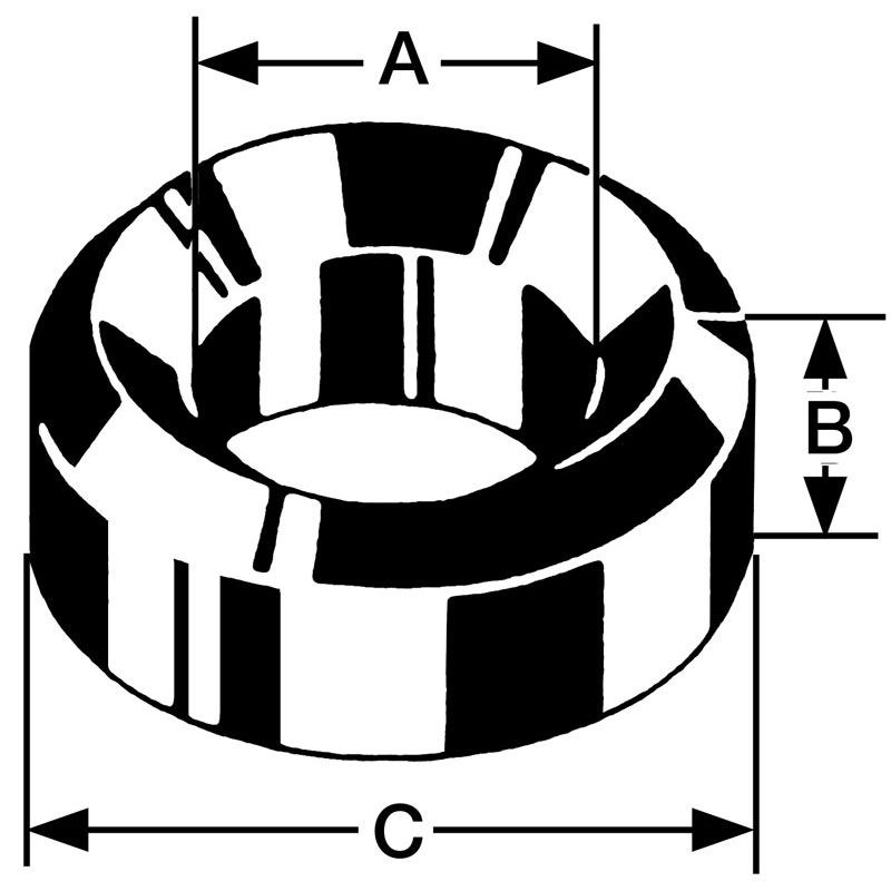 Bergeon press-fit bearings brass B01, bore Ø 0.40 outside Ø 2.00 height 1.50 mm, capacity 10.00 Unit