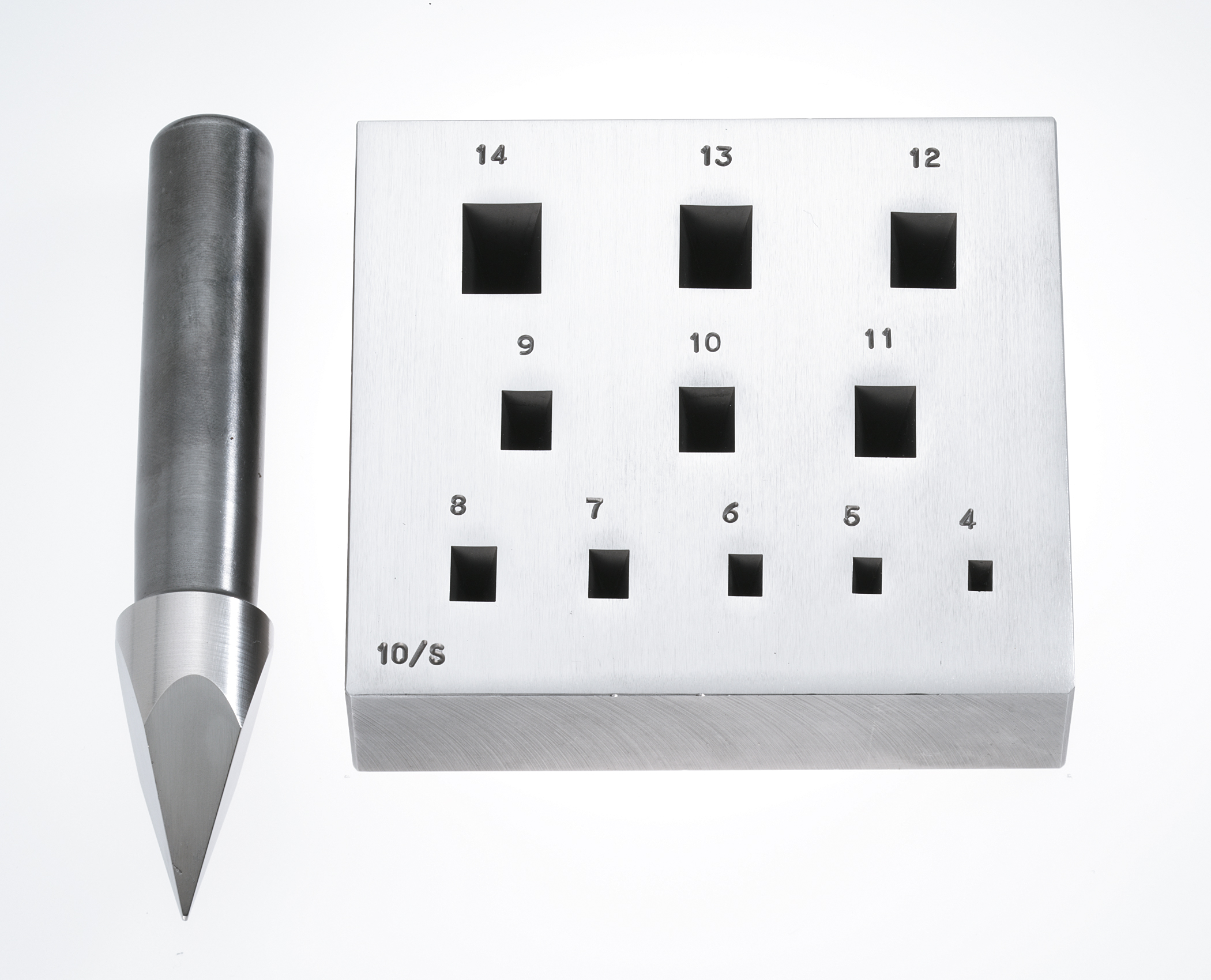 Stamping block, rectangle 4x2.8 - 14x10 mm