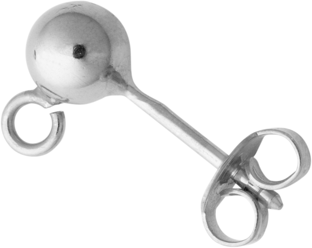 Barbell with ball Ø 5.00mm and eye silver 925/-