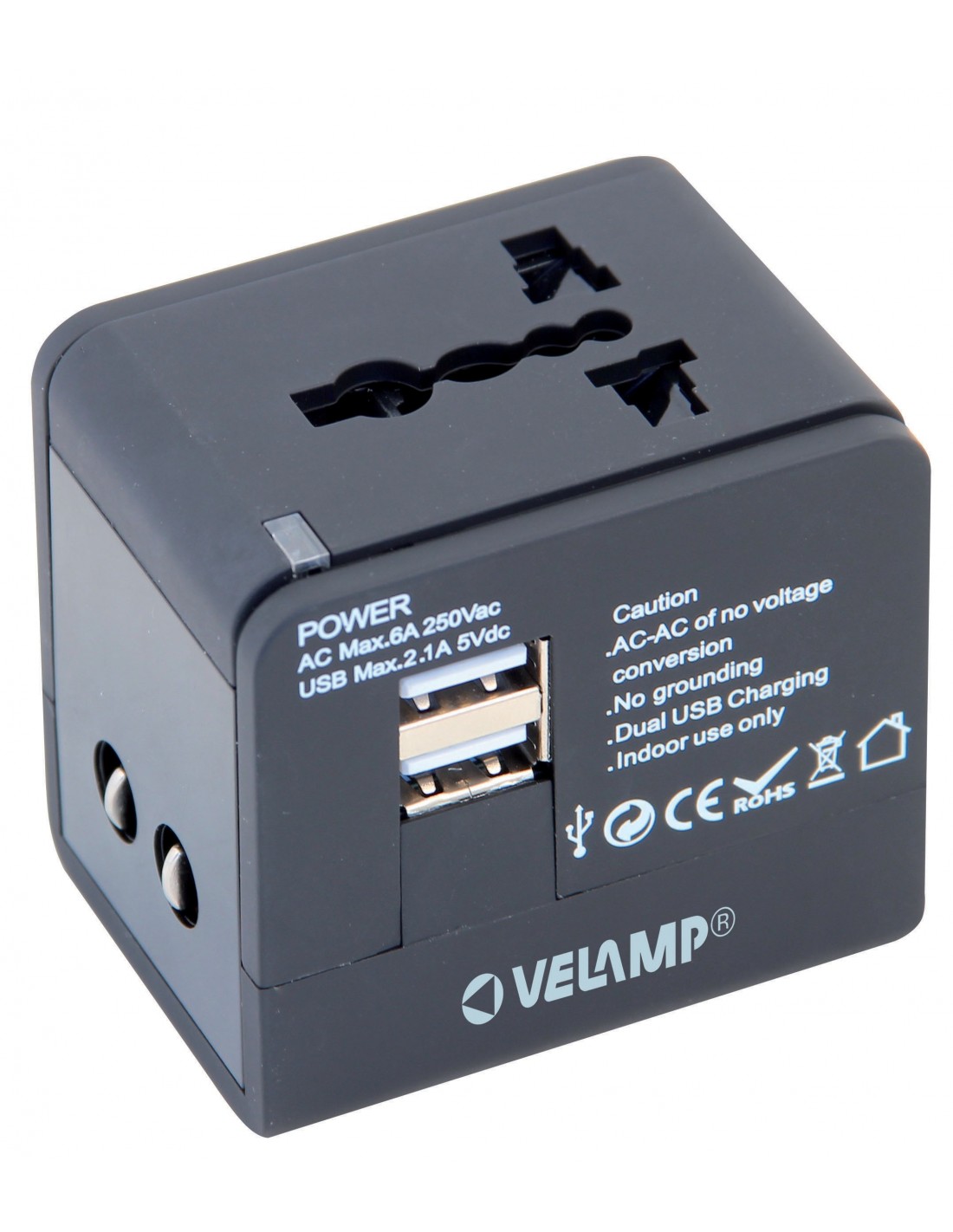 Globetrotter travel adapter for over 150 countries - super practical with 2 USB ports