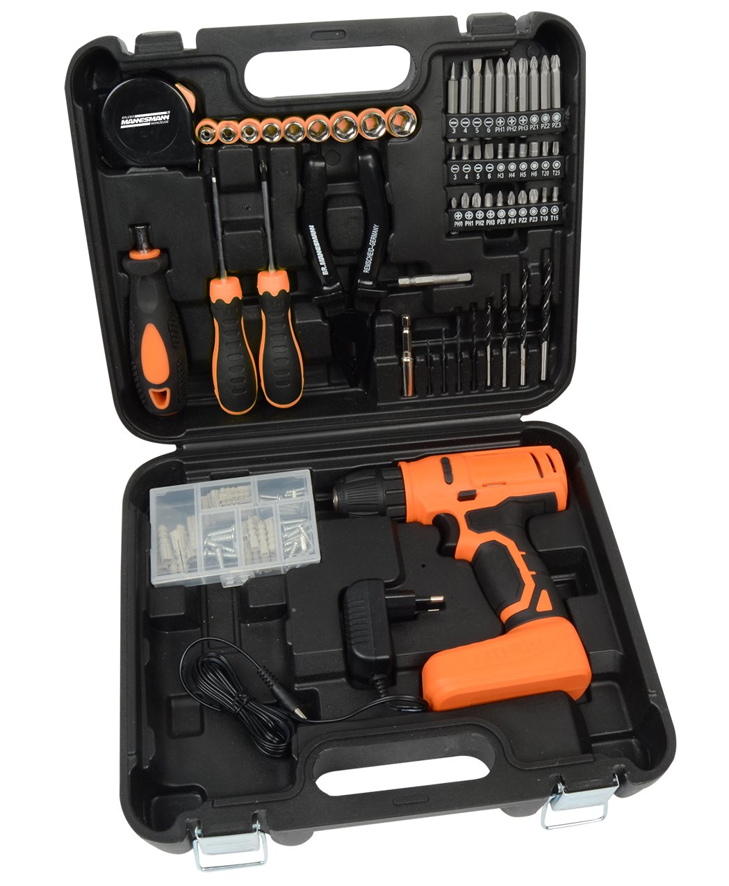 BRÜDER MANNESMANN cordless drill / driver with 55-piece tool assortment