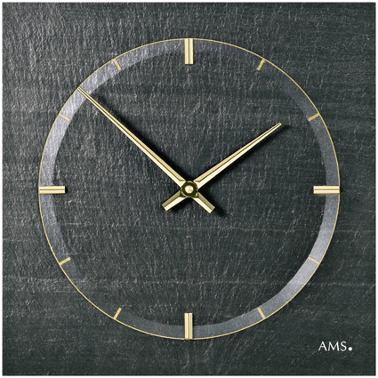 AMS Horloge murale à quartz Ardoise naturelle