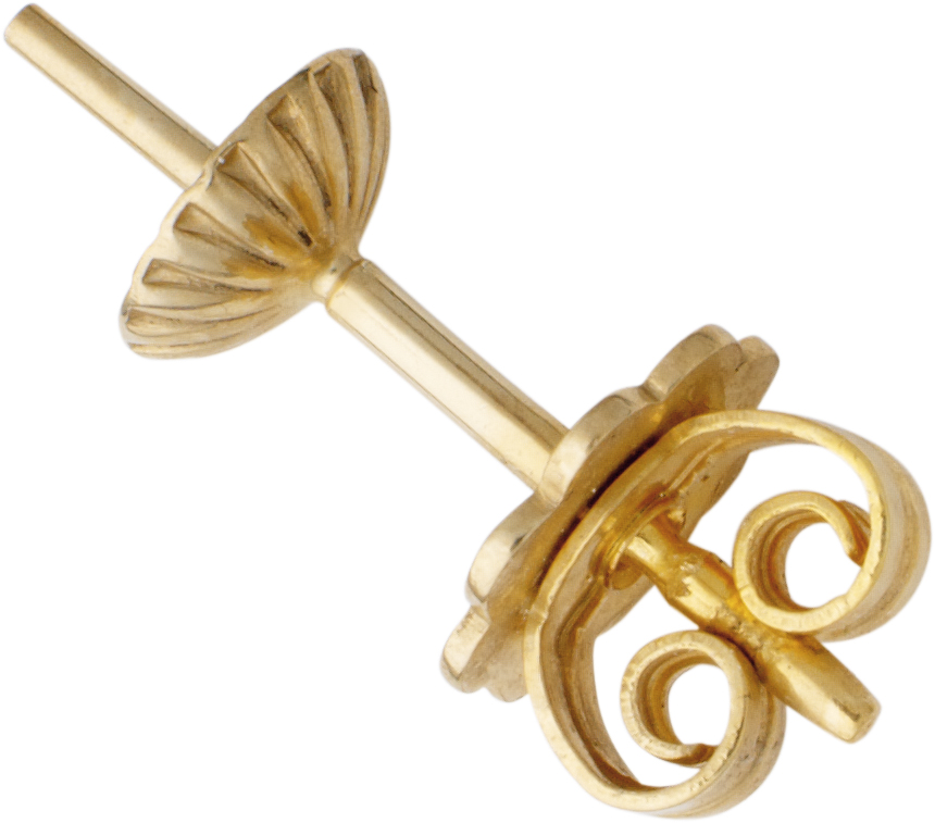 Barbell with pearl cup Ø 4.00mm ear stud with plate gold 333/-Gg