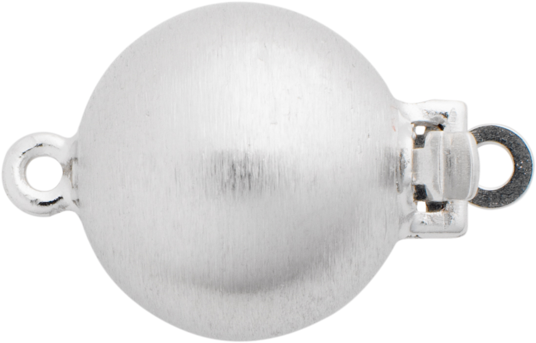 Ball clasp single-row silver 925/- matte, ball Ø 10.00mm