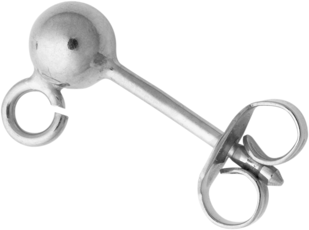 Barbell with ball Ø 4.00mm and eye silver 925/-