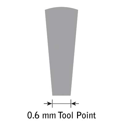 Glensteel flat edge graver, conical No. 6 - 0.6 mm