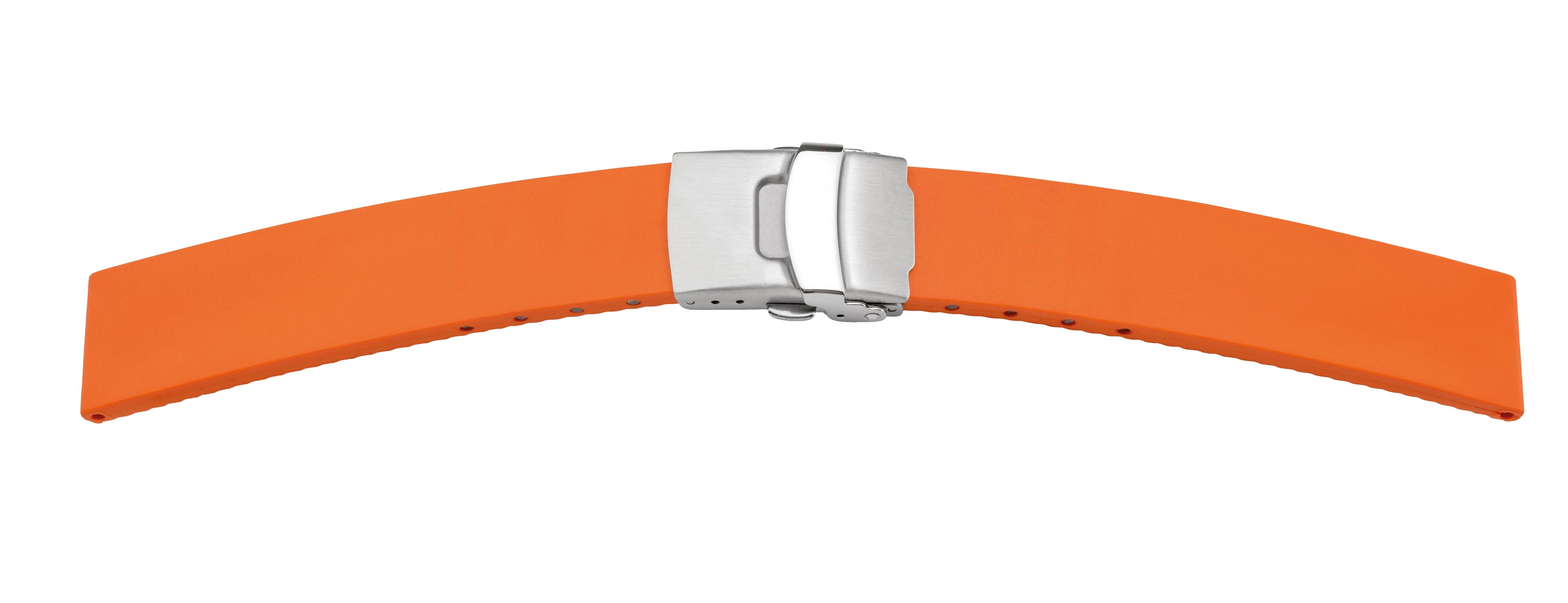 Kautschukband 20mm orange mit Faltschließe