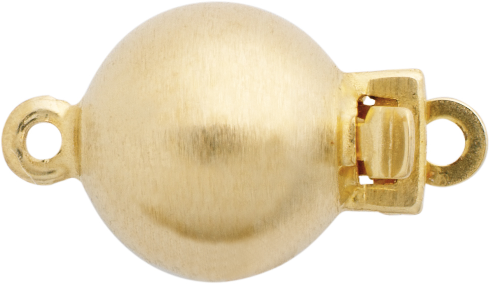 Ball clasp single-row gold 375/-Gg matte, ball Ø 8.00mm