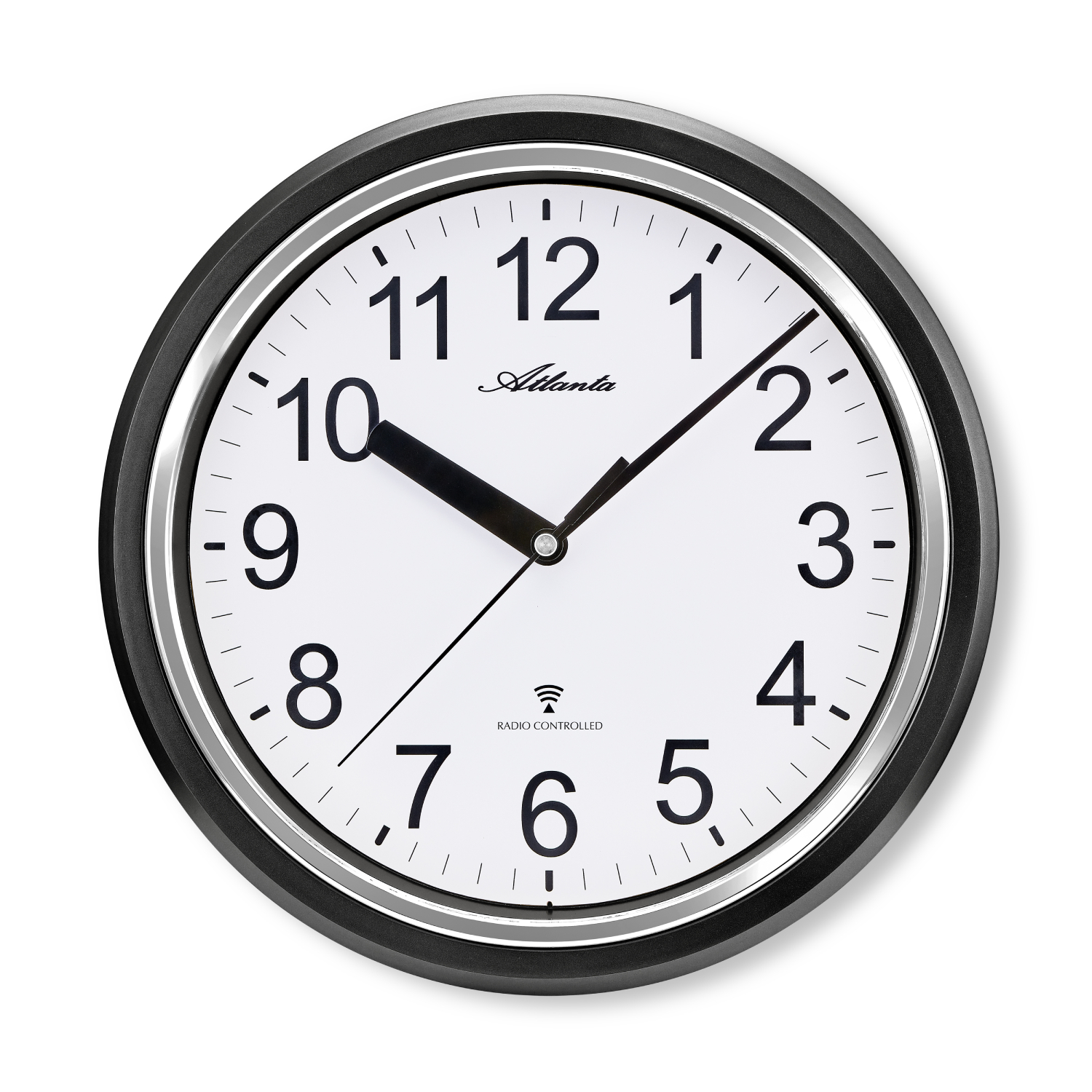 Atlanta 4522/7 quartz wall clock black / silver