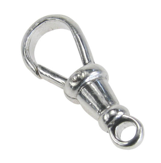 Carabiner round silver 925/- 21.00mm with set eye