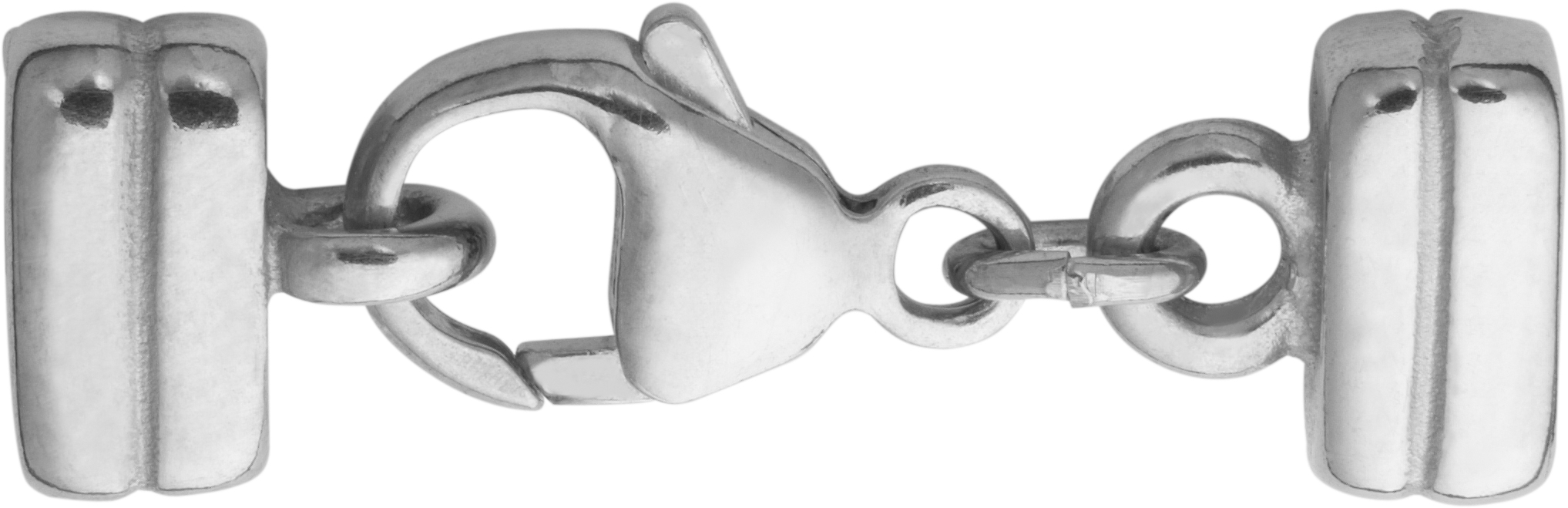 Carabiner flat silver 925/- 11,00mm pierced with square end caps