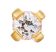 First ear stud System 75, gold 585/- GG, daisy diamond 0.05 ct, Studex