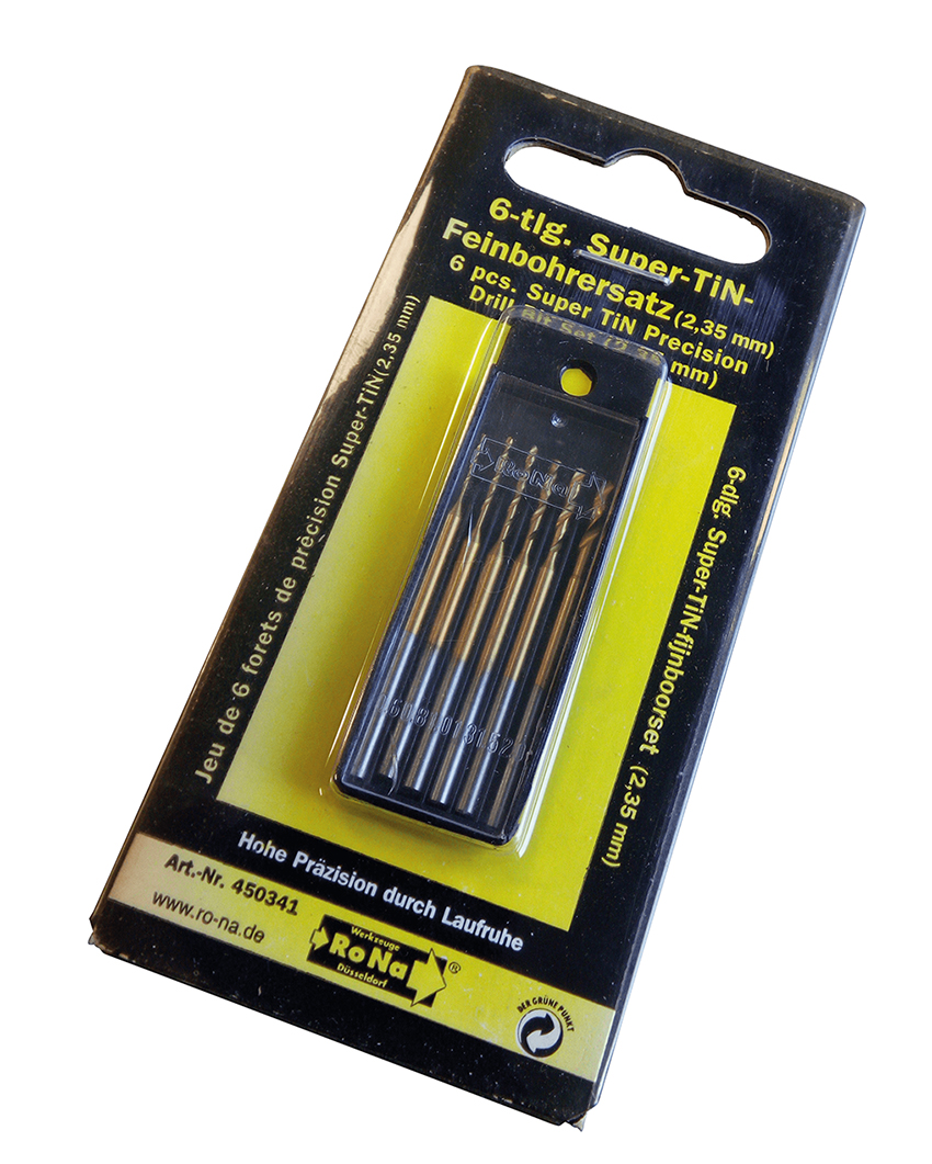 Mini drill set, super TiN, 6 pieces