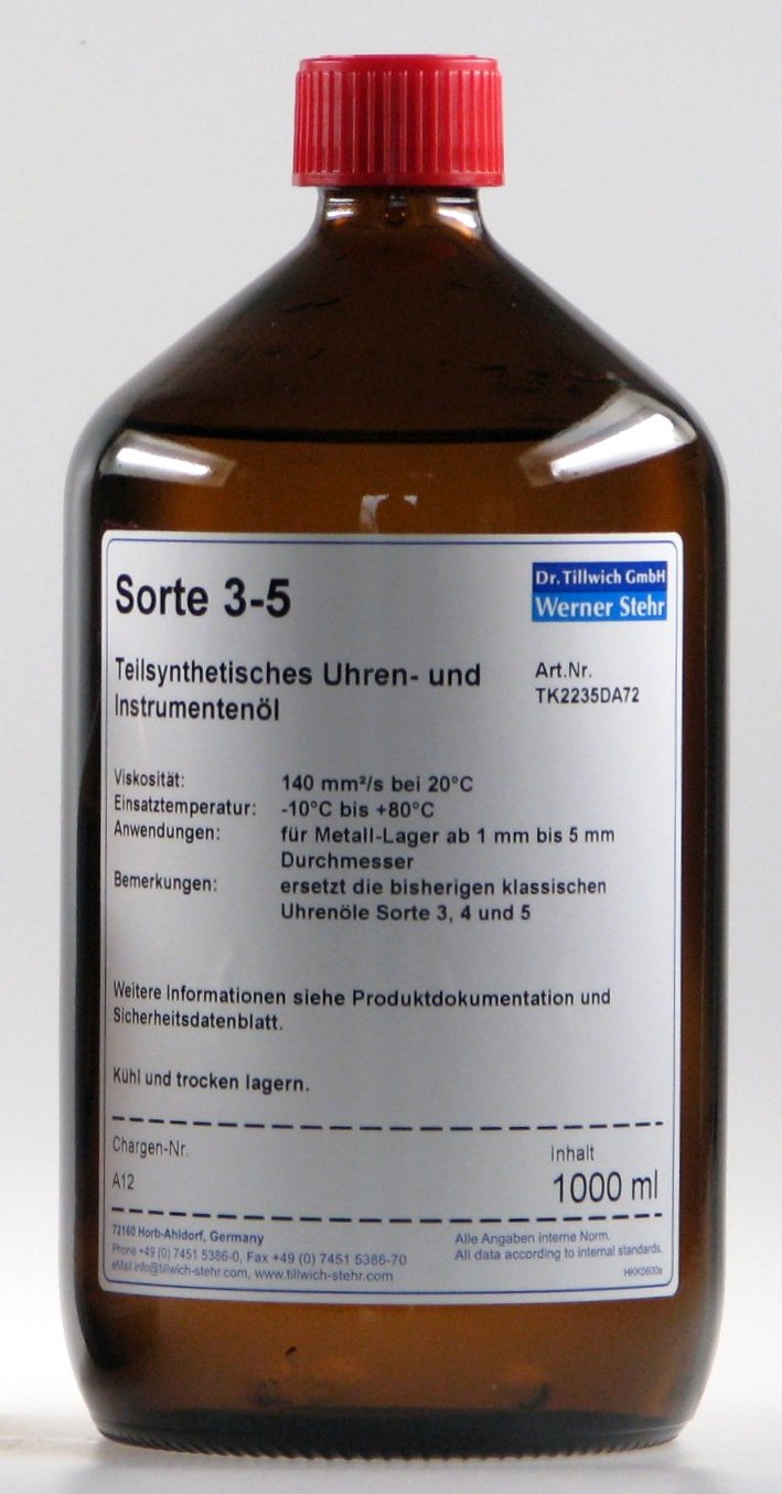 Uhrenöl Sorte 3-5  1000 ml Dr. Tillwich