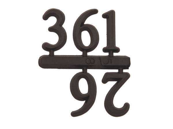 Number set 3-6-9-12, plastic 10mm, black, Arabic numerals at Selva Online