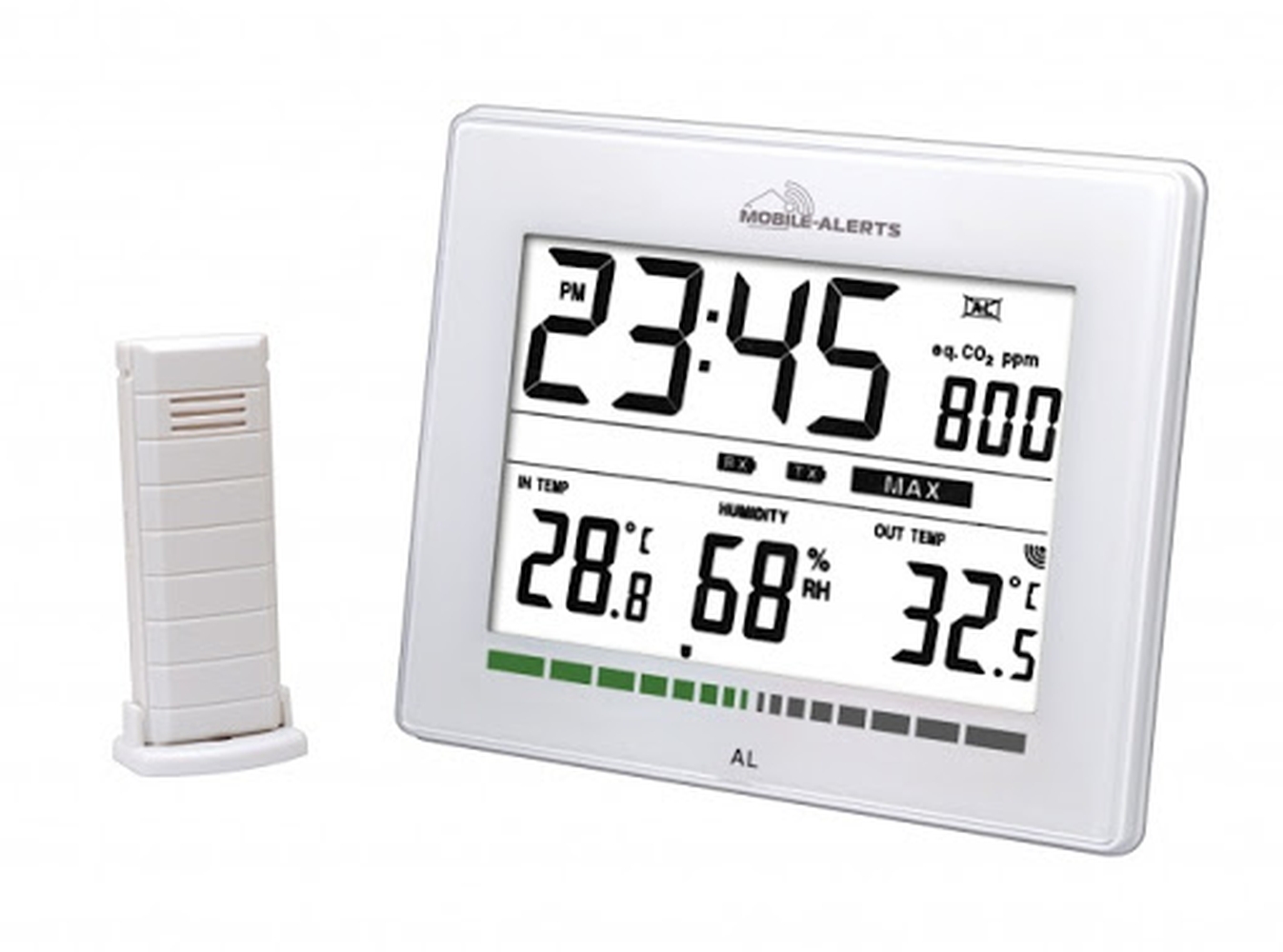 Air quality monitor with quartz clock