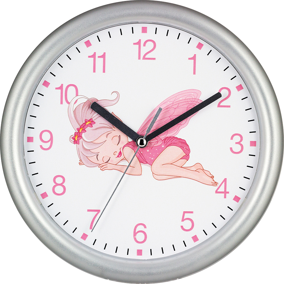 Kinderwanduhr Elfe rosa