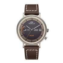 Uhren Manufaktur Ruhla - Wristwatch Solar Ø 41mm titanium/ leather strap orange