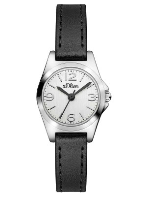s.Oliver bracelet-montre en cuir noir SO-3124-LQ
