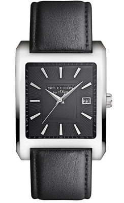 s.Oliver bracelet-montre en cuir noir SO-2531-LQ