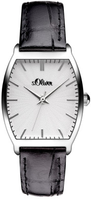 s.Oliver bracelet-montre en cuir noir SO-2777-LQ