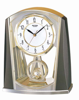 Rhythm 7772/9 gold-gray style clock / table clock quartz